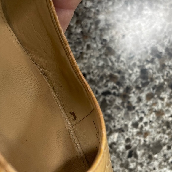 LEATHER UPPER AND SOCK  Antonio Melani‎ pointed toe heels TAN & BROWN - Picture 6 of 14